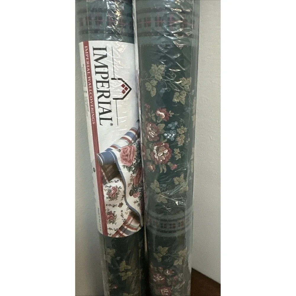 Vintage Imperial Floral Flowers Dark Green Wallpaper 2 Double Rolls